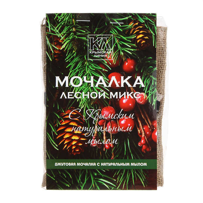 Джутовая мочалка с натуральным мылом «Лесной микс»