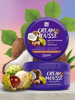 Крем косметический «Cream Mousse» питательный тонизирующий для ног